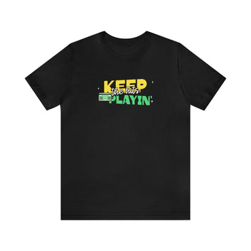 KEEP THE HITS PLAYIN' MEN JERSEY T-SHIRT