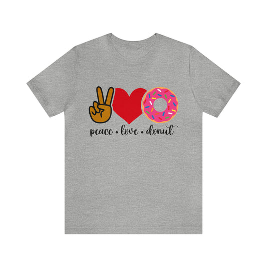 Peace, Love, Donut Unisex Jersey Short Sleeve Tee