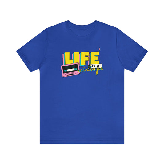 LIFE is a mixed Tape Unisex Jersey Short Sleeve Tee