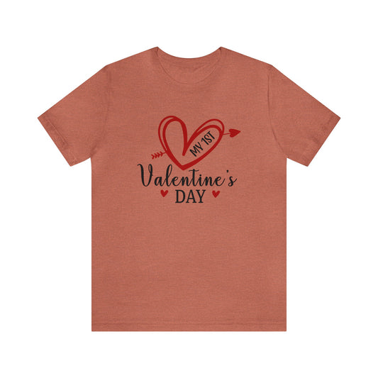 MY 1st Valentines Day Unisex Jersey Short Sleeve Tee