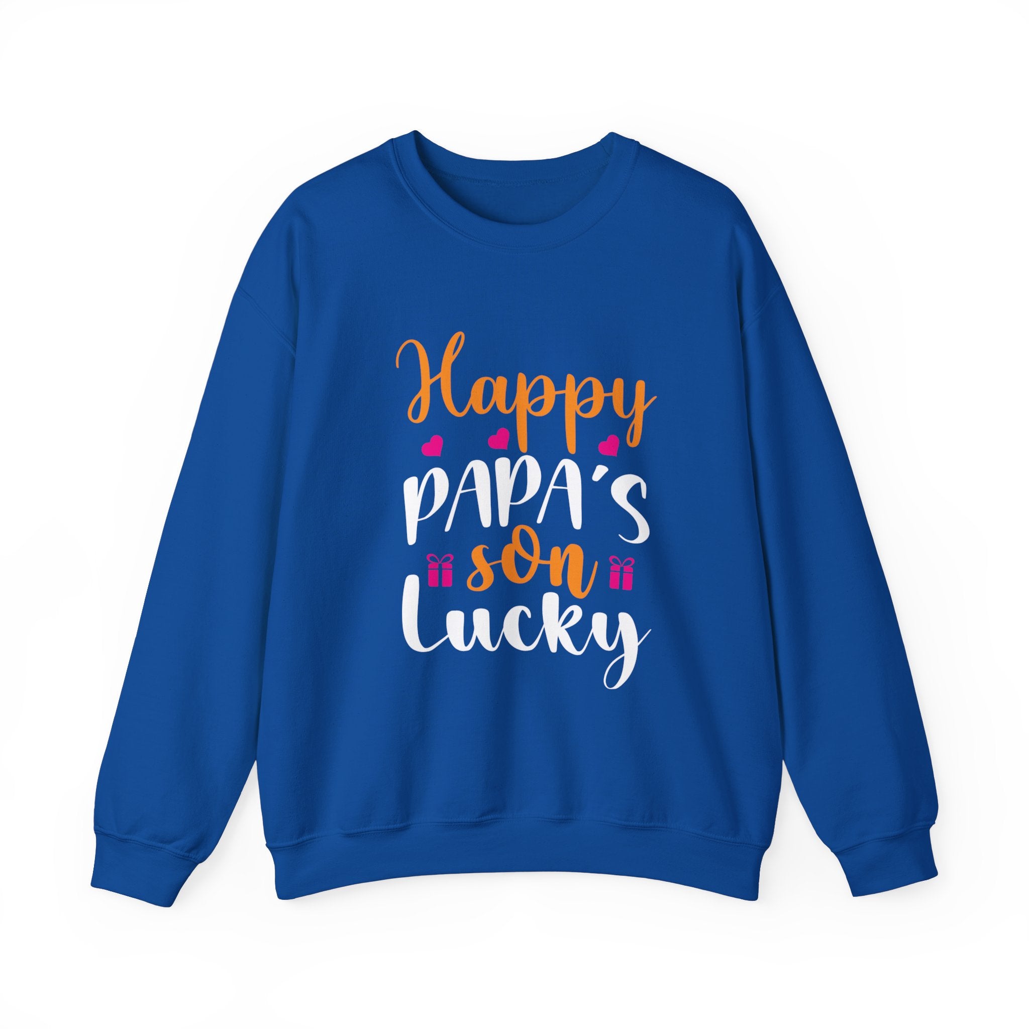 Happy Papa's Son Lucky Unisex Heavy Blend™ Crewneck Sweatshirt