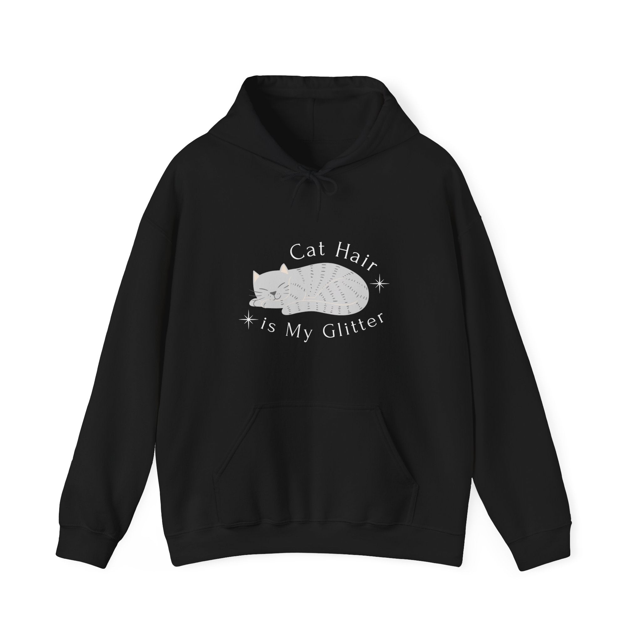 CAT HAIR IS MY GLITTER UNISEX HOODED SWEATSHIRT