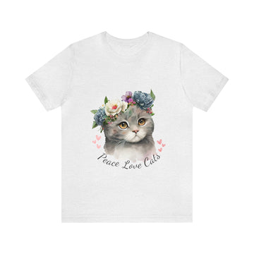 PEACE LOVE CATS UNISEX JERSEY SHORT TEE