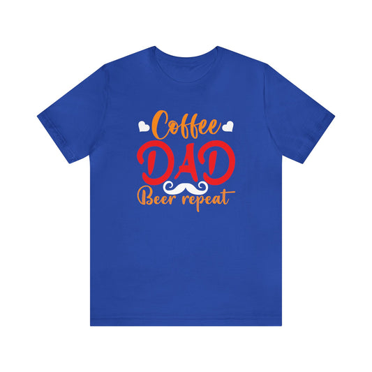 Coffee Dad Beer Repeat Unisex Jersey Short Sleeve Tee