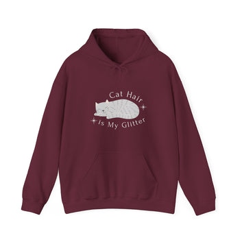 CAT HAIR IS MY GLITTER UNISEX HOODED SWEATSHIRT