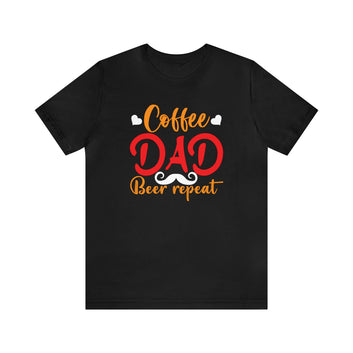 Coffee Dad Beer Repeat Unisex Jersey Short Sleeve Tee