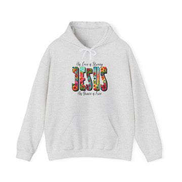 Is Love Is Strong His Grace is Free Unisex Heavy Blend™ Hooded Sweatshirt