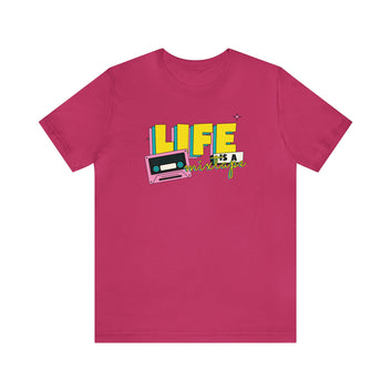 LIFE is a mixed Tape Unisex Jersey Short Sleeve Tee