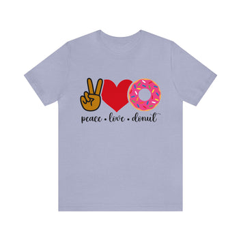 Peace, Love, Donut Unisex Jersey Short Sleeve Tee