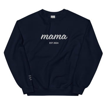 Custom Mama Sweatshirt with Kid Name on Sleeve, Personalized Mom Sweatshirt, Gift Momma Sweatshirt, Christmas Gift for Mom, Gift for Her