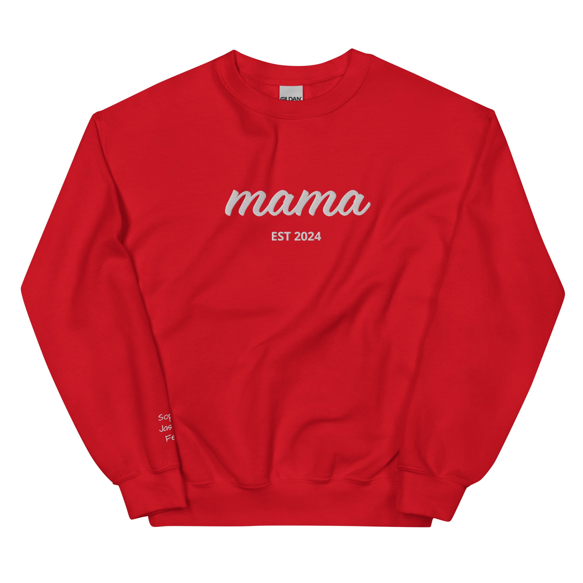 Custom Mama Sweatshirt with Kid Name on Sleeve, Personalized Mom Sweatshirt, Gift Momma Sweatshirt, Christmas Gift for Mom, Gift for Her