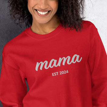 Custom Mama Sweatshirt with Kid Name on Sleeve, Personalized Mom Sweatshirt, Gift Momma Sweatshirt, Christmas Gift for Mom, Gift for Her