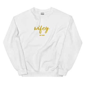 Embroidered Wifey Sweatshirt - Personalized Mrs. Embroidered Sweatshirt: The Perfect Bridal, Wedding, or Anniversary Gift for the Bride-to-Be